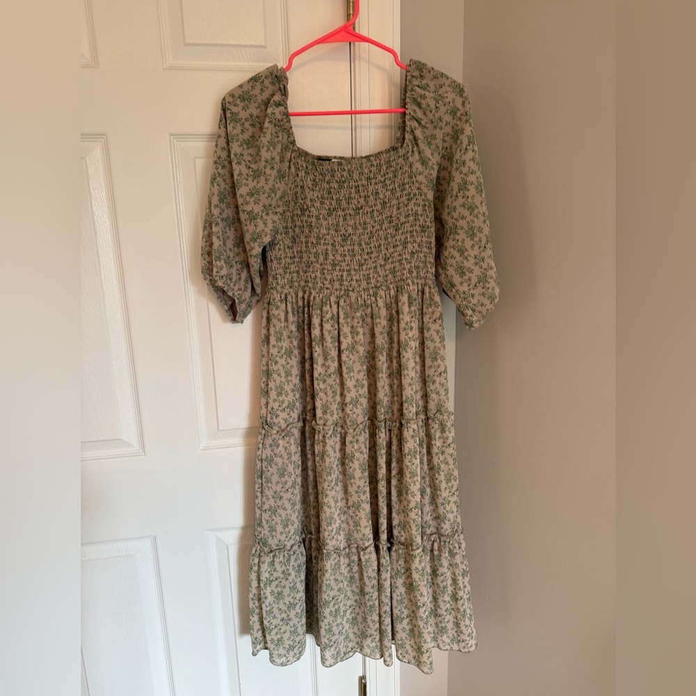 Floral Green Dress